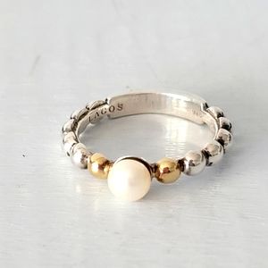 LAGOS Two-Tone Caviar Pearl Stocking Ring